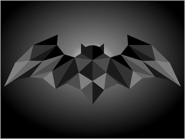 Vector logo batman or bat black polygonal