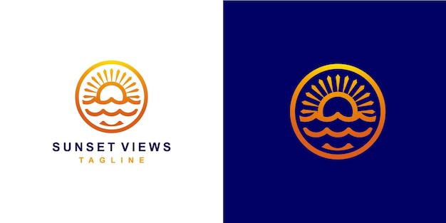 Vector logo for a beach view online