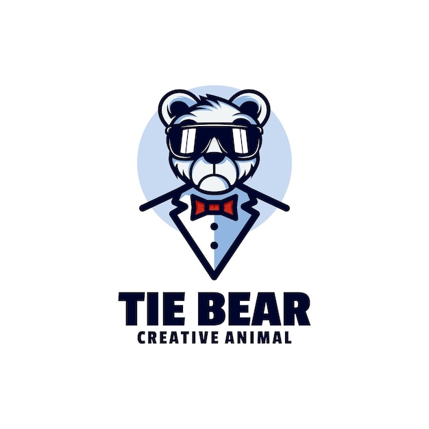 Logo bear mascot cartoon style.