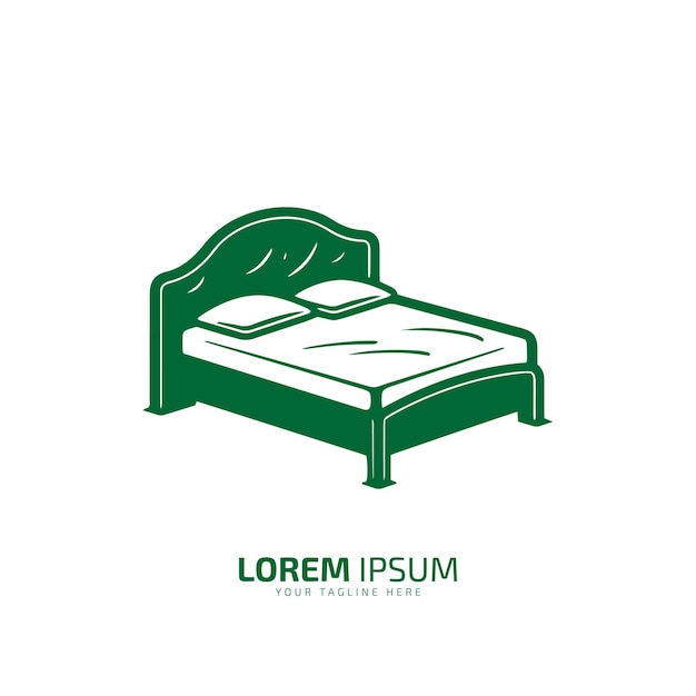 A logo of bed bed icon comfortable bed vector silhouette isolated in room