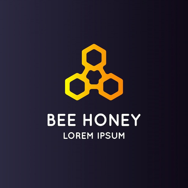 Vector logo bee honey.