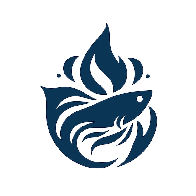 Vector logo betta fish minimalist