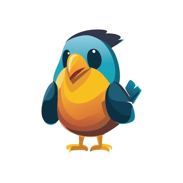 Vector logo bird cartoon mascot template