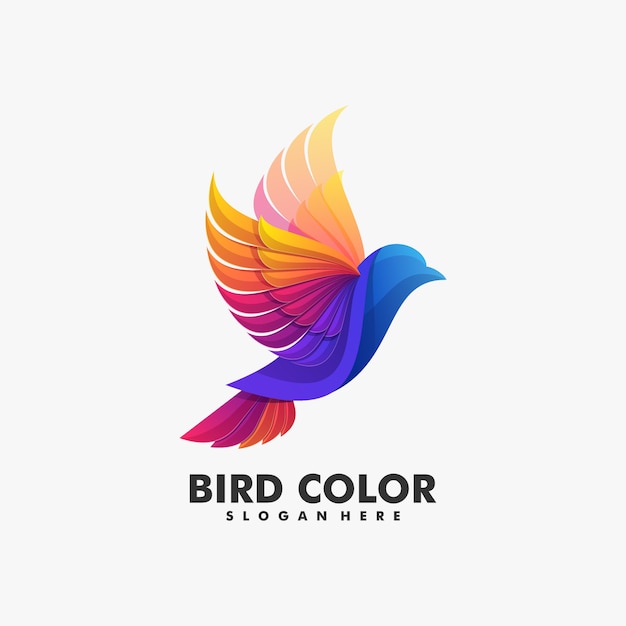 Логотип Bird Gradient Красочный стиль.