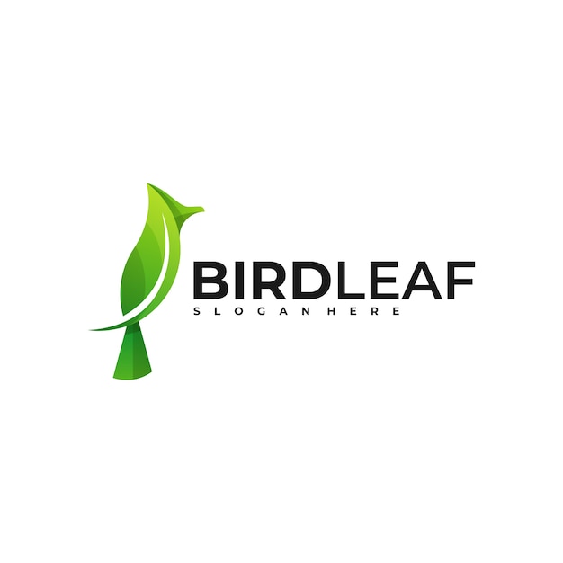 Logo Bird Leaf Gradient Colorful Style