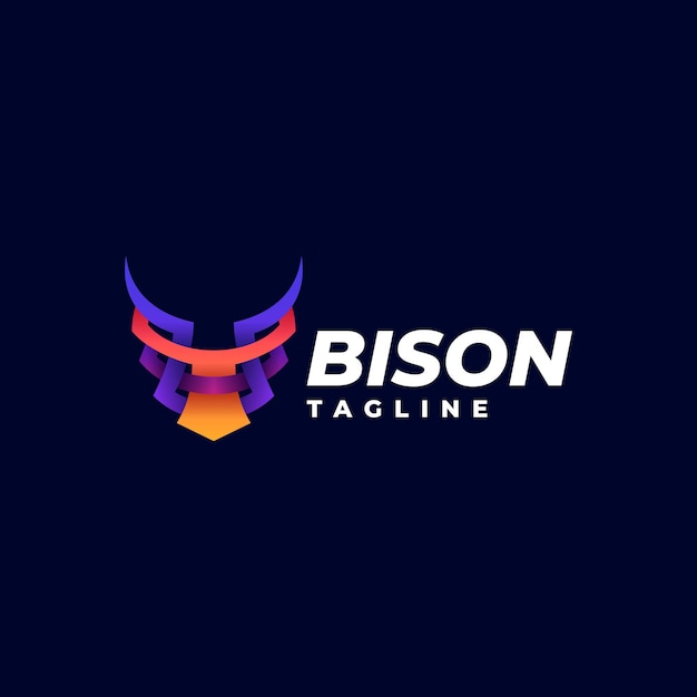 Vector logo bison gradient colorful style