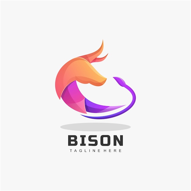 Logo Bison Gradient Kleurrijke Stijl.