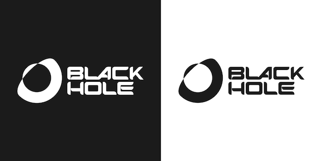 Logo black hole modern elegant minimalism visual space galaxy cosmos