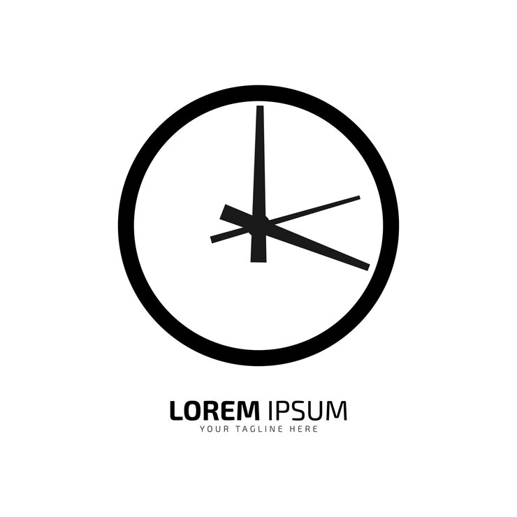 Vector a logo of black watch icon abstract clock vector silhouette on white background