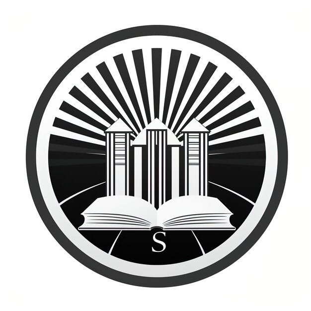 Vector logo black and white encyclopedia