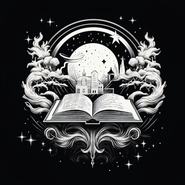 логотип черно-белая энциклопедия