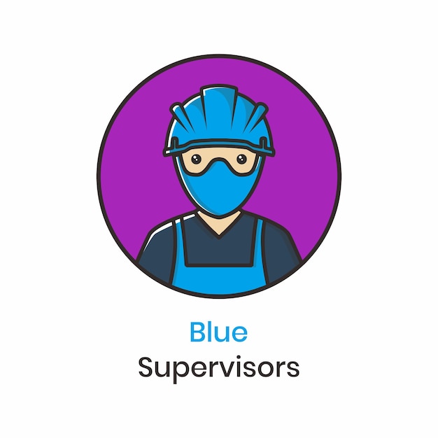 Un logo per un supervisore blu.