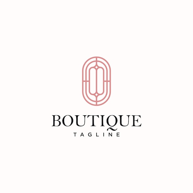 logo boutique ontwerp kunst sjabloon