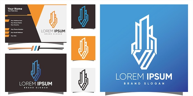 Logo bouwen met creatieve moderne stijl premium vector