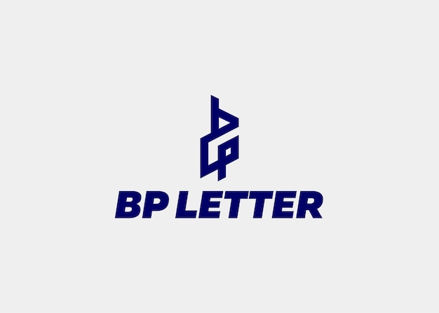 Vettore logo bp lettera nome azienda