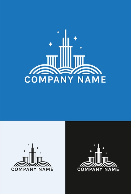 Логотип строительство над облаками для вашей компании