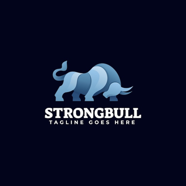 Logo bull gradient kleurrijke stijl.