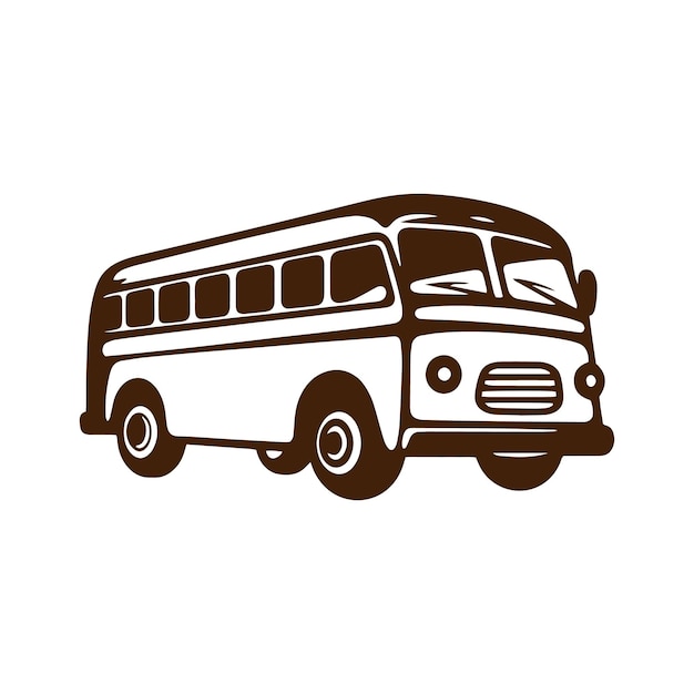 Logo of bus icon school bus concept vector isolated transport bus silhouette design