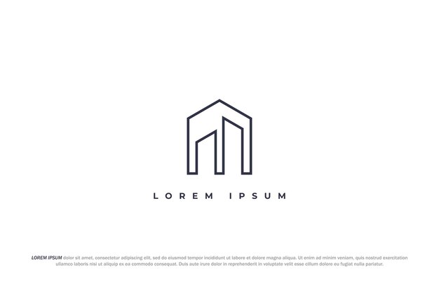 logo business building line art modern abstract