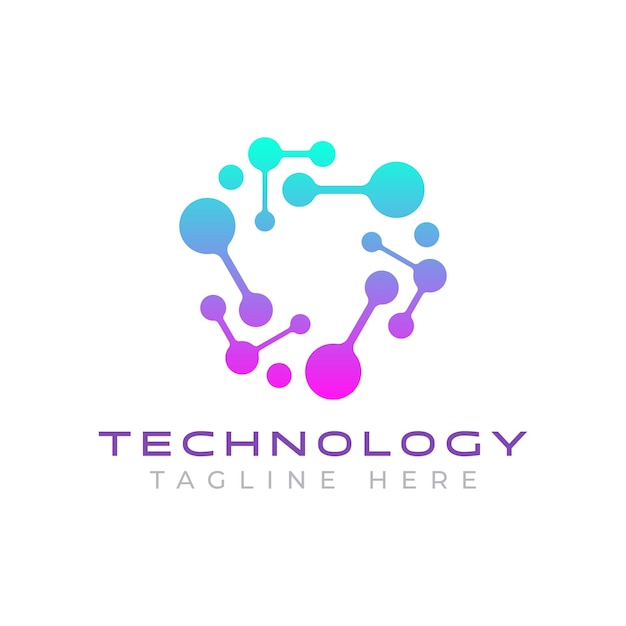 Logo business digital network technology and science con creative concept brand identity.