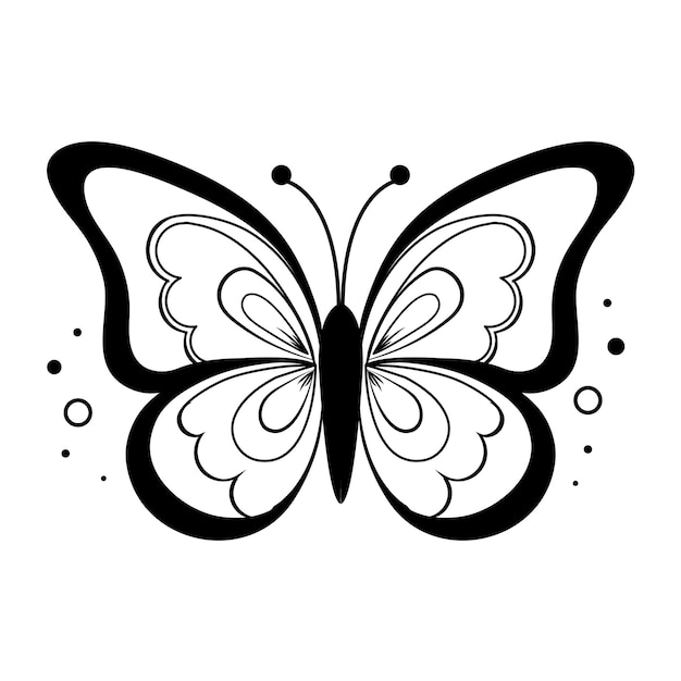 Logo butterfly cartoon vector