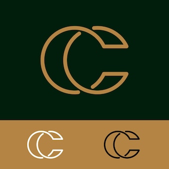 Logo c monogram moderne brief cc elegant visitekaartje embleem overlappende lijnen symbool