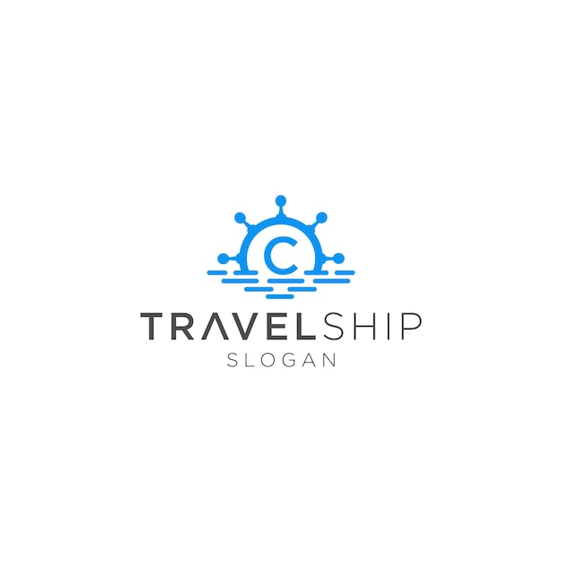 Logo c travel ship design