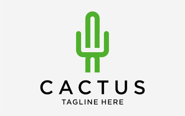 LOGO CACTUS EENVOUDIG MODERN GROEN