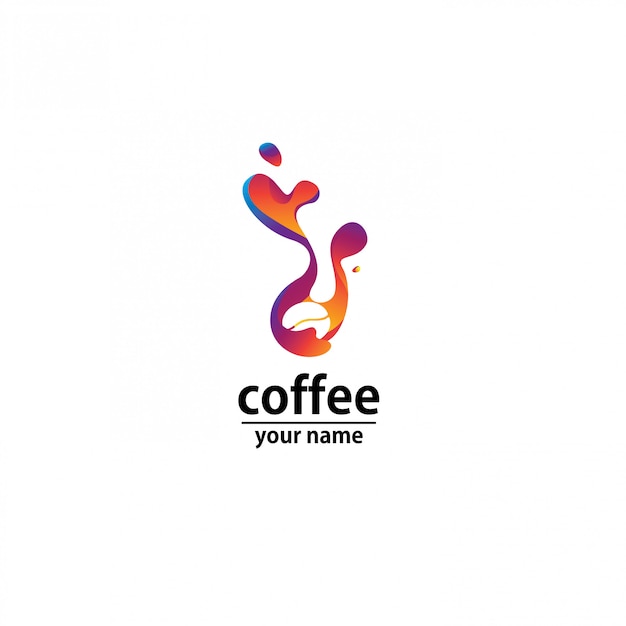 Логотип кафе волна аннотация красочный