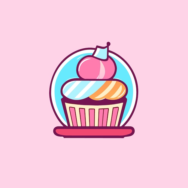 logo for cake shop called sweet home vector illustration cartoon