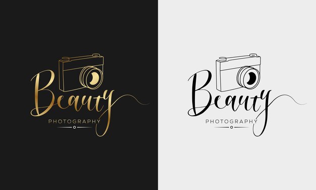 logo camera moderne fotografie handtekening logo icoon vector