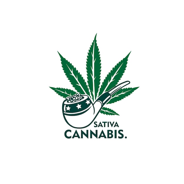 Logo cannabis rookpijp vectorillustratie