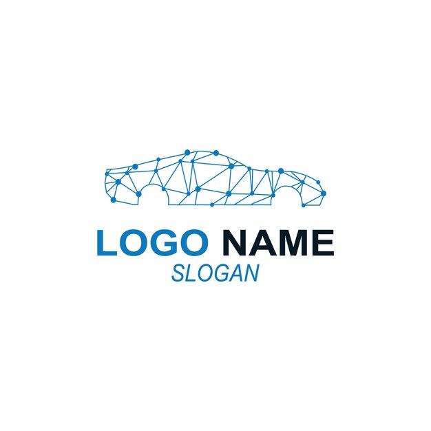 Vector logo for a car company with a wire frame