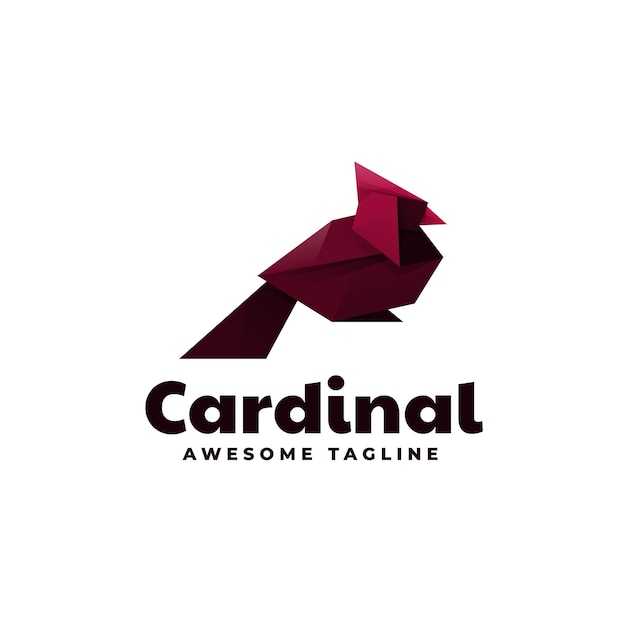 Vector logo cardinal low poly gradient style