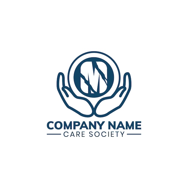 Vector logo for a care society with a circle of the letter n on it