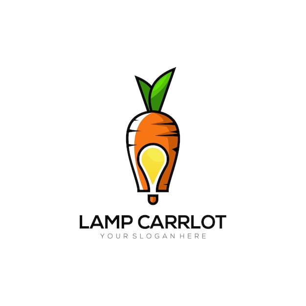 Logo per un'azienda di carote con una lampadina