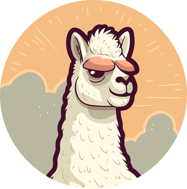 Logo a cartoon vector of alpaca