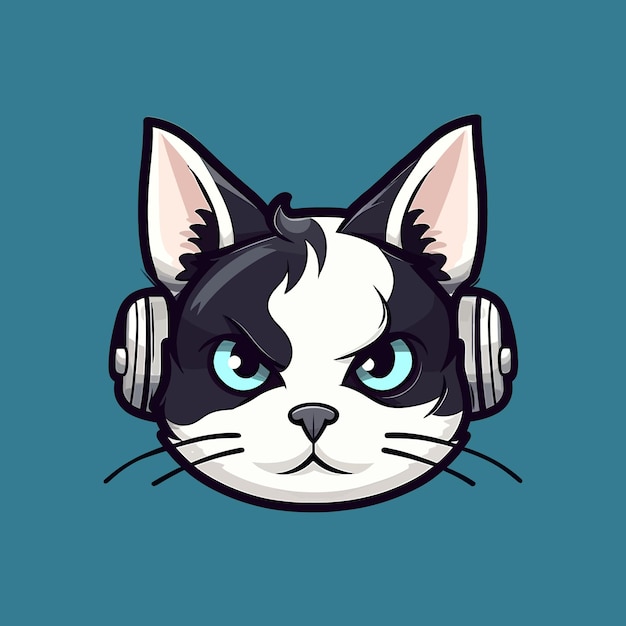 A logo of a cat's head designed in esports illustration style