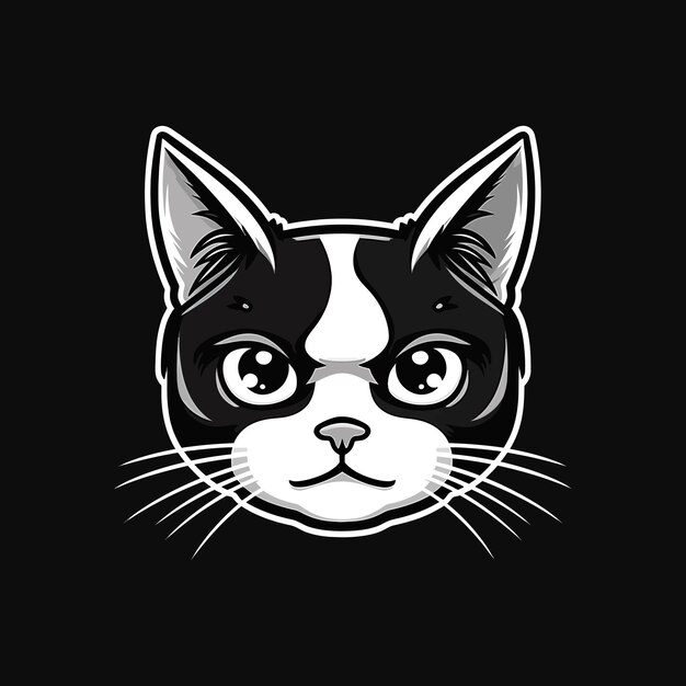 A logo of a cat's head designed in esports illustration style