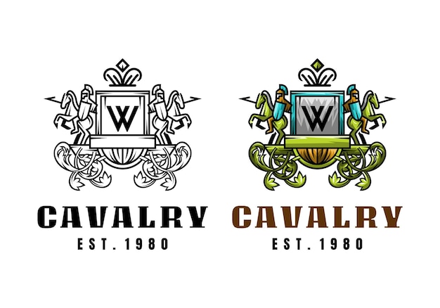 Шаблон векторной иллюстрации logo cavalry letter w с простым элегантным дизайном, подходящим для любой отрасли