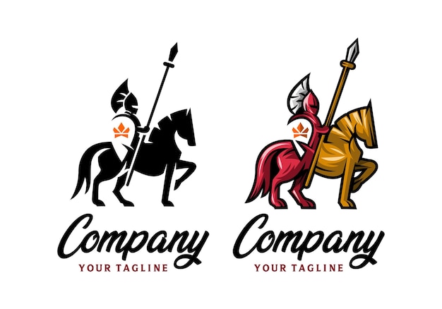 Шаблон векторной иллюстрации логотипа кавалерии с простым элегантным дизайном, подходящим для любой отрасли