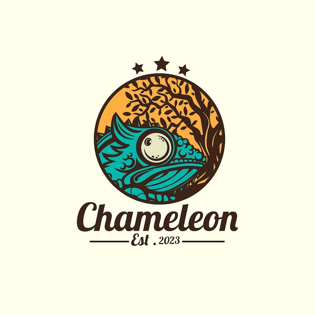 Logo chameleon vector template illustration