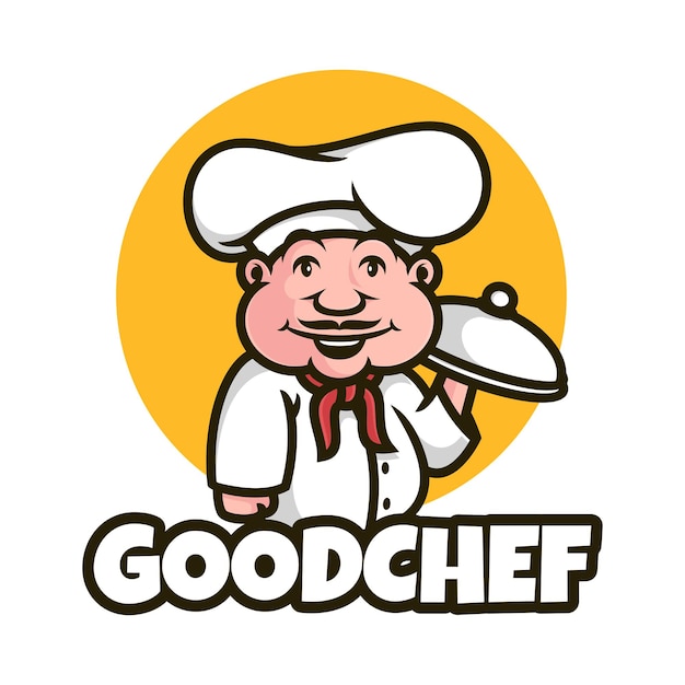 Logo chef mascotte cartoni animati illustrazioni