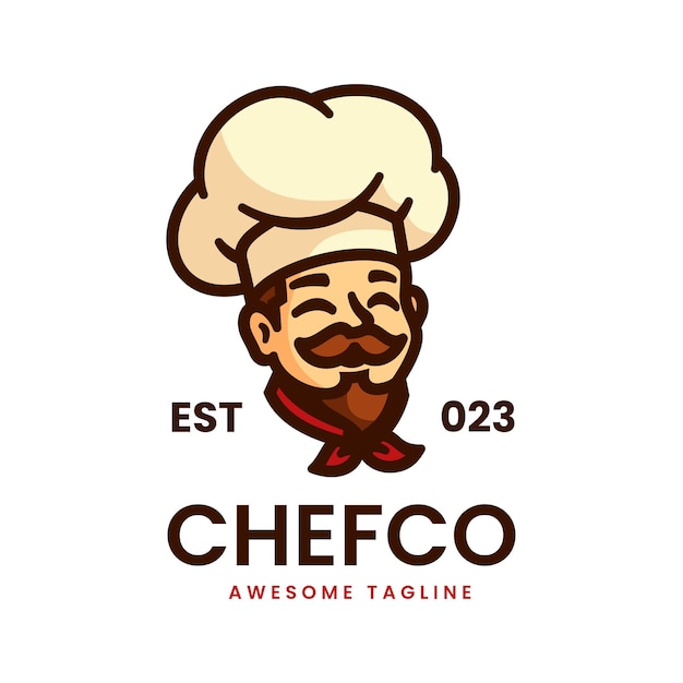 Vector a logo for a chef with a beard on it