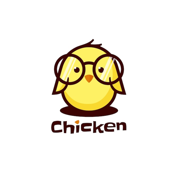 Logo pollo semplice stile mascotte.