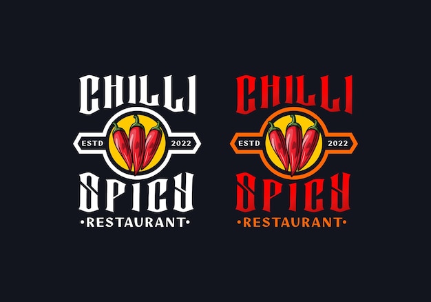 Logo chili restaurant vector illustratie sjabloon met eenvoudig elegant design goed voor elke industrie