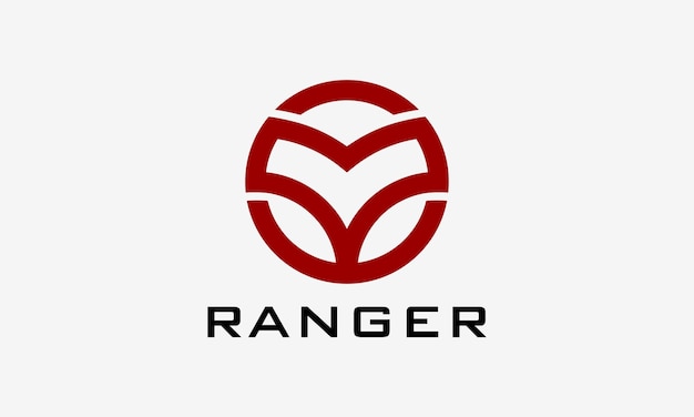 Logo circle ranger minimalist link concept technology secure industrial emblem protection guard