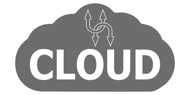 Vector logo cloudopslag gegevensinformatie