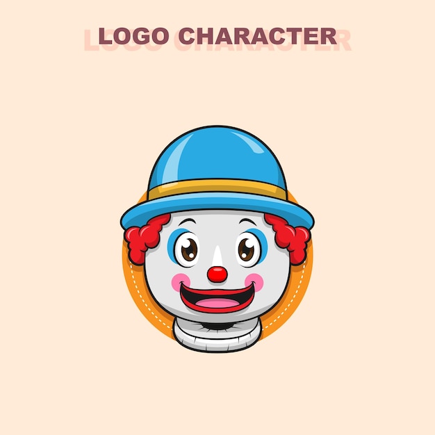 Vector logo clown mascot illustration vector design