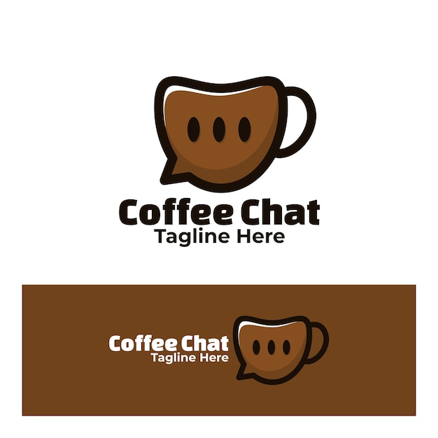 Illustrazione di arte della chat del caffè logo